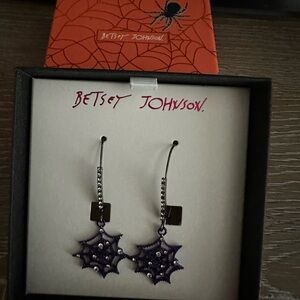 Betsey Johnson spider web earrings